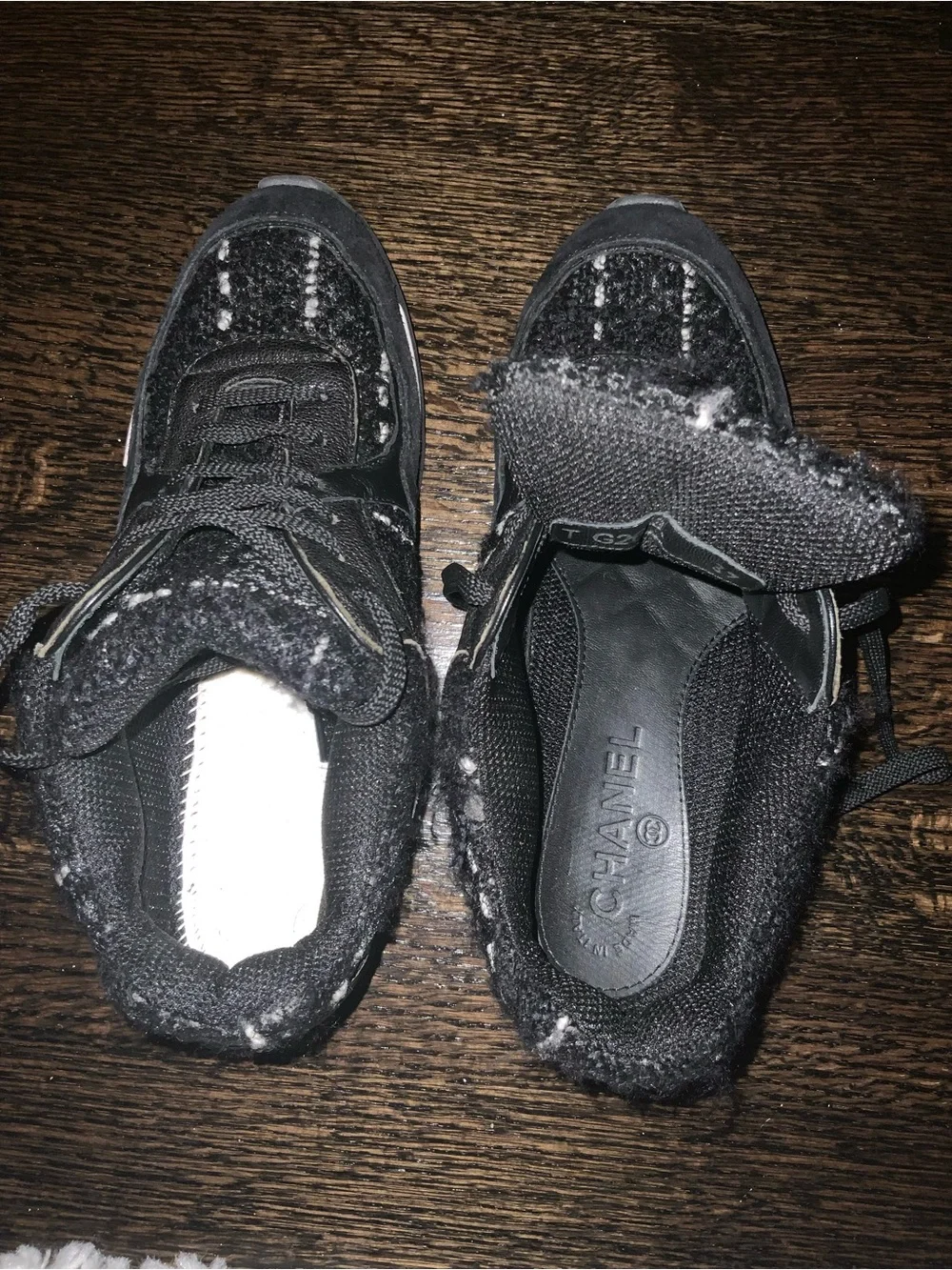 Chanel Black woman’s Fashion Sneakers with Quilted Texture